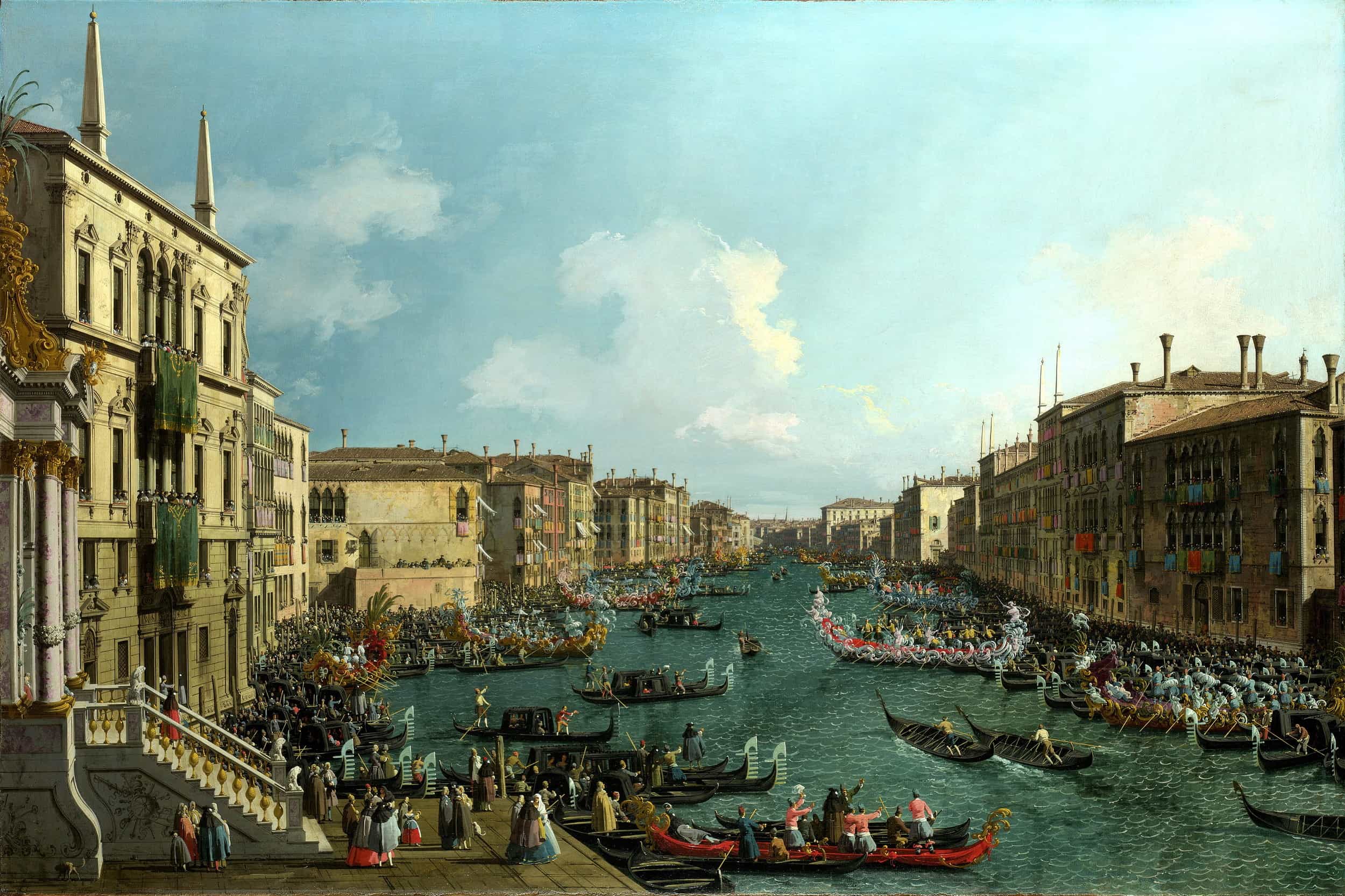 《ヴェネツィア、大運河のレガッタ》 カナレット 【1740】